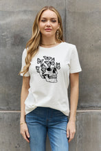 Load image into Gallery viewer, Simply Love Full Size Butterfly Skull Graphic Cotton Tee
