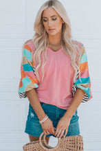 Load image into Gallery viewer, Striped Dolman Sleeve V-Neck Top
