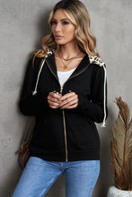 Load image into Gallery viewer, Zip Up Thumbhole Sleeve Hooded Jacket with Pockets
