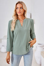 Load image into Gallery viewer, V-Neck Roll-Tap Sleeve Blouse
