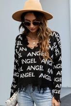 Load image into Gallery viewer, ANGEL Distressed V-Neck Dropped Shoulder Sweater
