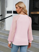 Load image into Gallery viewer, Notched Neck Raglan Sleeve Blouse
