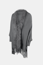 Load image into Gallery viewer, Fringe Open Front Long Sleeve Poncho
