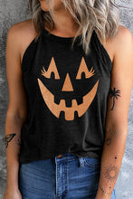 Load image into Gallery viewer, Round Neck Jack-O&#39;-Lantern Graphic Tank Top
