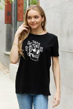 Load image into Gallery viewer, Simply Love Full Size Butterfly Skull Graphic Cotton Tee
