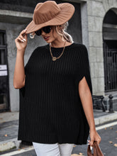 Load image into Gallery viewer, Ribbed Round Neck Slit Sleeve Knit Top
